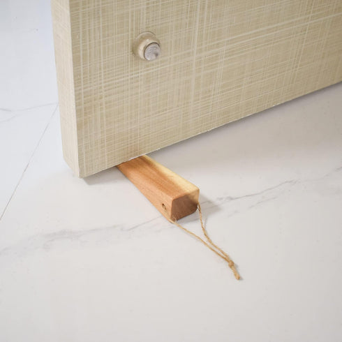 Wooden Door Stoppers, Acacia Wood Wedges with Heavy Duty Non-Skid Rubber Base (2 Pack)
