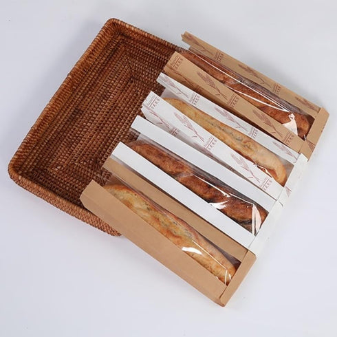 DODXIAOBEUL 50 Bag,13Paper Packaging Goods(13"White) Pcs White Baguette Bread Bags with Window,Clear Bread Bags