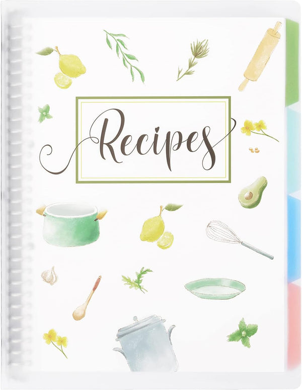 Recipe Book to Write Your Own Recipes, 8.5" x 11" Personal Blank Recipe Notebook, Removable Hardcover Journal with 8