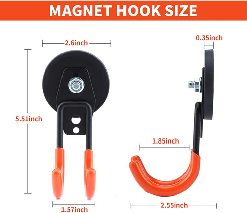 3 PCS Magnetic Garage Storage Hooks, Heavy Duty Large Magnet Hooks for Hanging Garage Tools