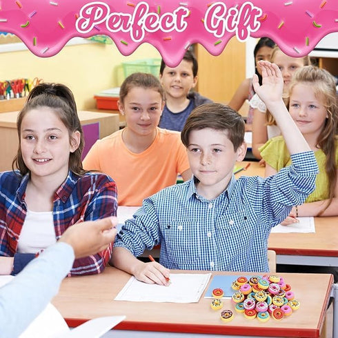 Donut Erasers, 100 Pieces 3D Cute Food Mini Erasers, Novelty Pencil Erasers for Candy Party Favor Gift Filling and Art