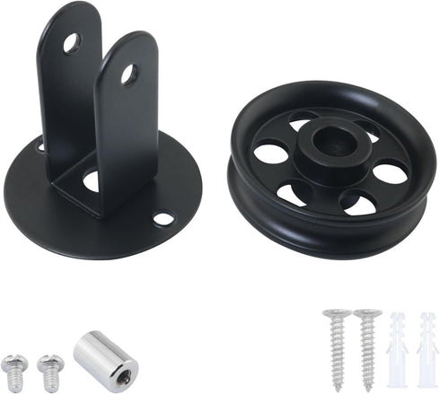 ITROLLE 1 Set 50mm Black Pendant Light Pulley with Cable Clamp and Screws Wall and Ceiling Mounting Hardware Lighting