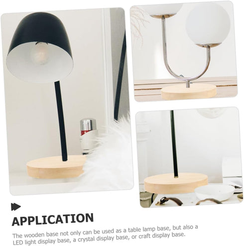 ABOOFAN Wooden Table Lamp Stand, Natural Wood Base Bedside Lamp, Round Solid Lamp Base for Repair