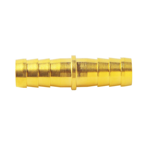 Brass 3/8" Hose Barb Splicer - Mender Equal Barbed Coupler Round Union Adapter (Pack of 2)