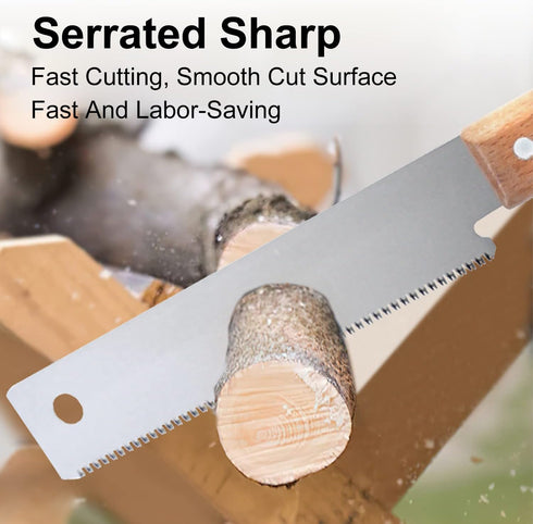 Small Hand Saw, 12inch Flush Cut Saw, Wooden Handle Flat Saw, Accurate Household Woodworking Tool for Garden, Pruning