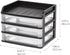 IRIS USA Plastic Desk Top 3-Drawer Storage Organizer, 1-Pack for Makeup, Art Supplies, Medium, Black