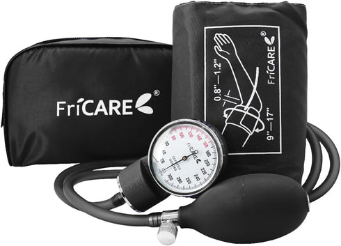 FriCARE Manual Blood Pressure Cuff, Aneroid Sphygmomanometer for Home Use, Fits Large Adult Arm 9-17 inch