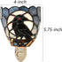 L12022 Bieye Tiffany Style Stained Glass Raven Plug-in Night Light Gothic Crow and Full Moon Design Bedside Wall Lamp