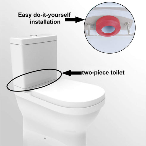 iFealClear 3" Tank to Bowl Toilet Repair Bolt & Gasket Kit 2 Sets Stainless Steel Hardware Kits Fits Most 3-Inch/3.5-Inch,Flush Valve Opening Toilet Tanks-Red