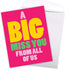 NobleWorks Jumbo Loving Miss You Greeting Card with Envelope, Big 8.5 x 11 Inch, Thinking of You Card from All of Us, A