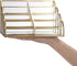 Hipiwe 8 Mirrored Glass Business Card Holder Gold Business Card Display Stand for Desk Multiple Clear Business Card