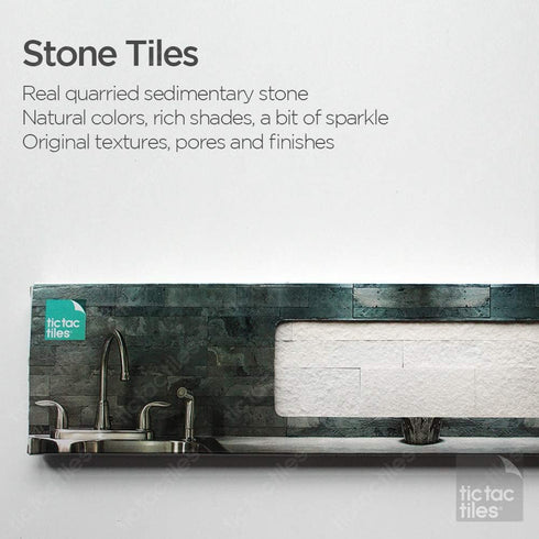 4-Sheets 3D Tic Tac Tiles Peel and Stick Self Adhesive Stick On Kitchen Backsplash Bathroom Stone Tiles (Natural White)