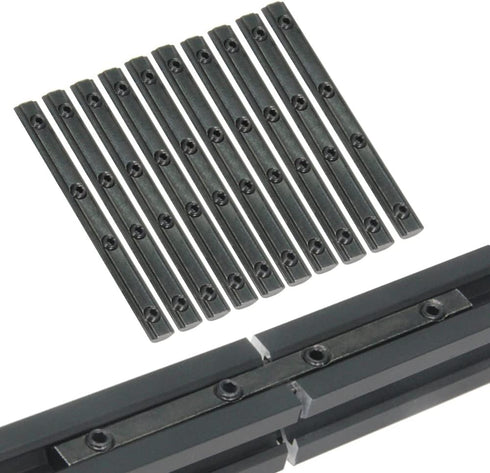 10PCS Black Straight Line Inside Connector Joint Bracket, 3.9 Inch with M5 Screws for 6mm T Slot Aluminum Profile