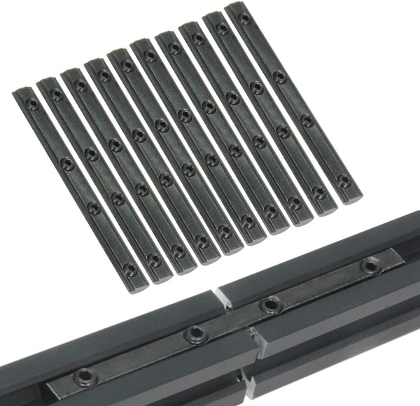 10PCS Black Straight Line Inside Connector Joint Bracket, 3.9 Inch with M5 Screws for 6mm T Slot Aluminum Profile