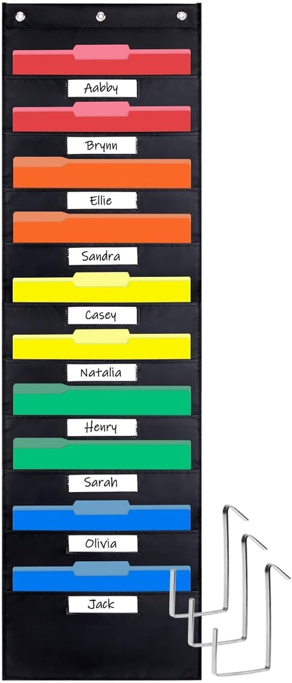 Opret 10 Pockets Storage Pocket Chart, Hanging Wall File Organizer for Classroom, Office, School Mailbox Organizer