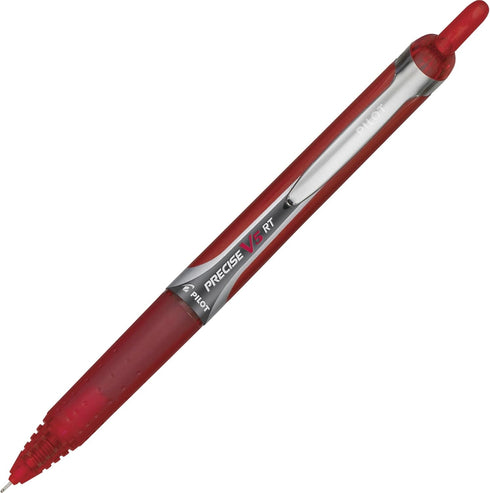 Pilot Precise V5 RT Refillable & Retractable Rolling Ball Pens, Red, Extra Fine Point (0.5 mm), Pack of 12