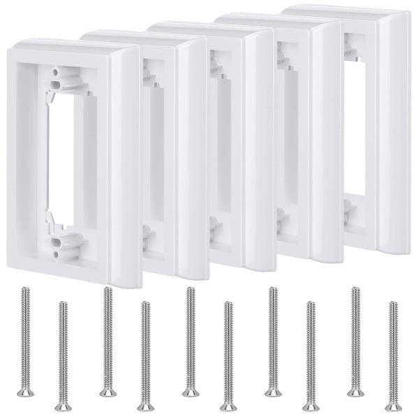 Kanayu 5 Pieces Electrical Box Extender, Shallow Surface Box Extender, Non Metallic, 1 Gang, White