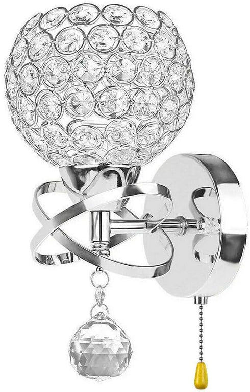 Ygapuzi Modern Crystal Wall Light Flush Mount Wall Sconces Lamp Chrome Finish Bedside