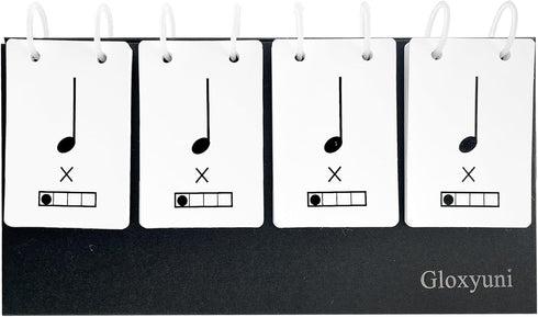Gloxyuni Music Theory Rhythm Flash Cards (Black) Note Training Cards & Teaching Aids | Helps Improve Rhythm Skills