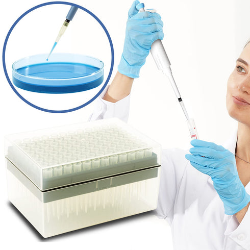 ONiLAB 100ul Pipettor Tips, Universal Lab Transparent Liquid Tips with Box, Non-pyrogenic, 96 Tips (100ul, 1 Rack)