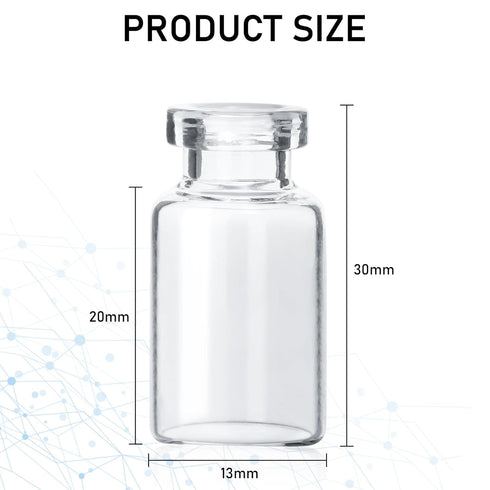 10 Pack 2ml Sealed Sample Vials, Transparent Glass Vials with Self Healing Injection Port (10, 2ML)