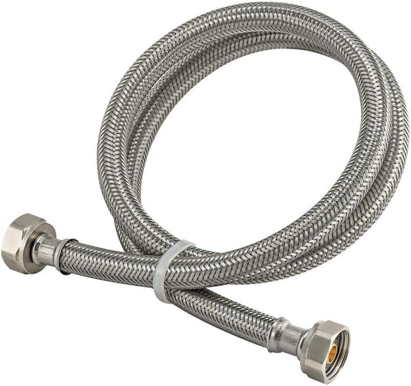 Eastman 60 inch Steel-Flex Faucet Connector, 1/2 Inch FIP x 1/2 Inch FIP, Braided Stainless Steel