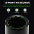 29 1/4-Inch 12-Point Set, 4-15mm 1/4"-1/4" TecoTek Pieces Drive Shallow and Deep Impact Socket CR-V, Metric, Drill