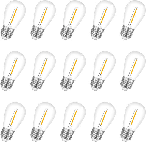 Visther DC 3V Low Voltage Solar String Light Bulbs Replacement, Waterproof S14