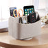 PUSU Leather 360° Rotatable Remote Control Holder, Nightstand Caddy, Office Supplies Desktop Organizer for Pen, Mail,