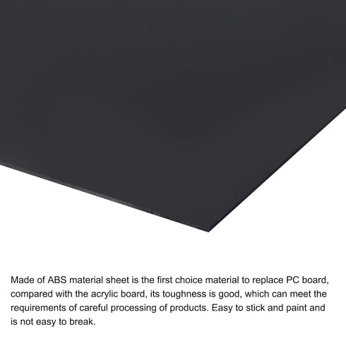 MECCANIXITY ABS Plastic Sheet 10 Inch x 8 Inch x 0.04 Inch, Black Styrene Sheets for Building Model DIY Crafts