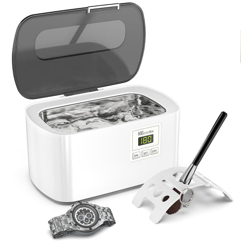 KECOOLKE Ultrasonic Jewelry Cleaning Machine, 600ml Sonic Cleaner with Digital Timer for