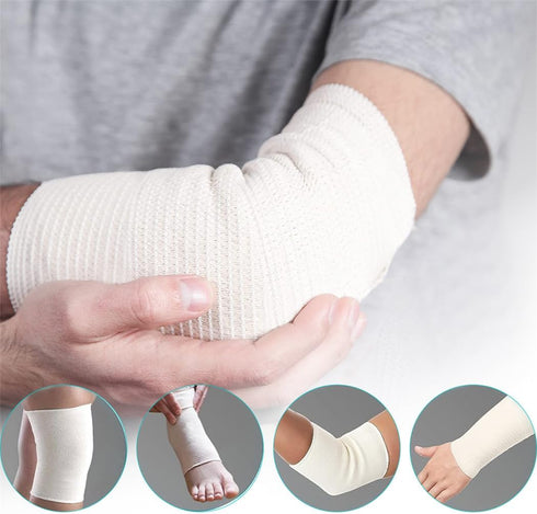 CUNQN 3in 26ft Tubular Bandages Elastic Support Bandage Size D Washable Compression Bandage Compression Wrap Roll