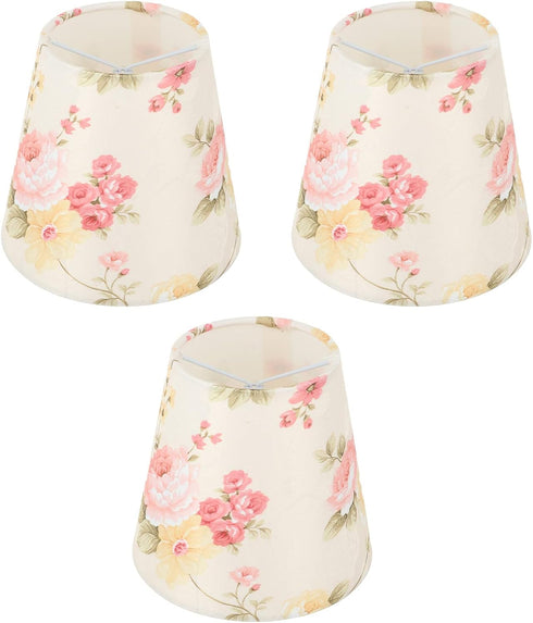 Zoeyilan Bulb Flower Pattern Clip On Lampshade, Cloth Lamp Shade, Lamp Shade for Table Lamps, Chandelier Floor Lamp
