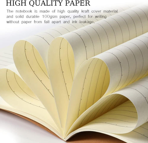 Bulk A5 Journal Notebook, Kraft Cover, 80 Pages Lined Paper for School Supplies, 10 Pack