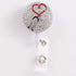 Nurse Retractable Badge Reel, Cute Badge Holder with Alligator Clip for ID Card Holders (Stethoscope)