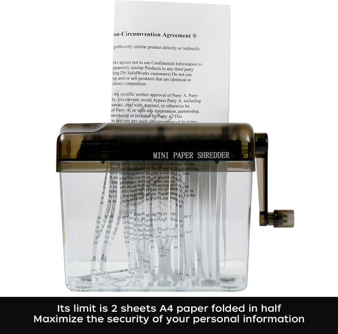 JIKIOU Mini Hand Shredder, Portable Paper Shredder for Home Office, Black