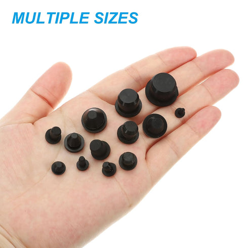 PATIKIL 20 Pack Silicone T-Hole Stoppers 9.3mm/0.37inch, Soft Flexible Waterproof Bottle Seal Plug, Black