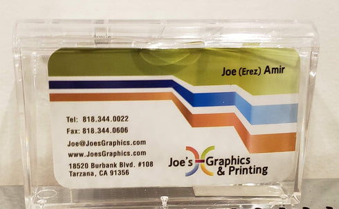 Wall Mounted Acrylic Business Card Holder with Cover, Hinged Lid, Outdoor, Fits 60, Clear