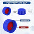 Blue Solid Polypropylene Cap, Red Silicone Septa with Ribbed Thread Screw Cap, Accessory for 1.5ml HPLC