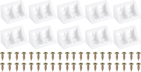 PATIKIL 1.3"x0.8"x0.8" Plastic Corner Braces, 10 Pcs L-Shape Shelf Support Corner Brace