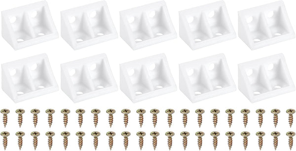 PATIKIL 1.3"x0.8"x0.8" Plastic Corner Braces, 10 Pcs L-Shape Shelf Support Corner Brace