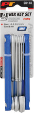 Performance Tool 20148 Metric Long Arm Hex Key Set, Chrome Vanadium Steel with Ball Ends