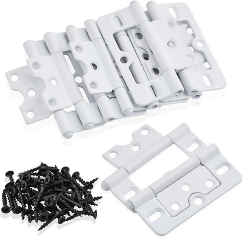 Worldity 10 Pack White Shutter Hinges,3 Inch Non Mortise Hinge, Screen Door Hinges