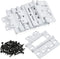 Worldity 10 Pack White Shutter Hinges,3 Inch Non Mortise Hinge, Screen Door Hinges