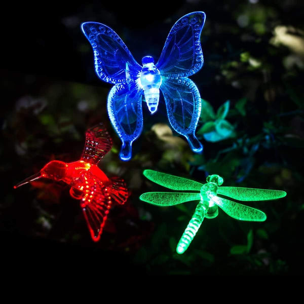 GIGALUMI Solar Garden Lights, 3 Pack Solar Butterfly Lights Decoration, Outdoor Garden