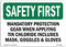 OSHA Safety First Sign - Mandatory Protection Gear When Applying | Vinyl Label Decal for Business, Work Site