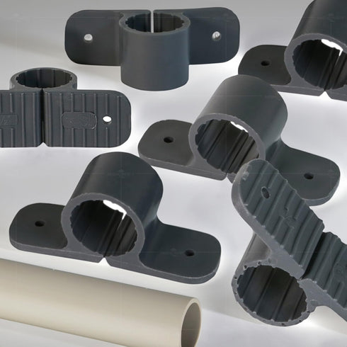 PXSTND001-10 PEX 1 in. Standard Suspension Clamp, Hard Plastic (10 Pack), Grey