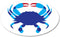 CafePress Crab Wall Decal 20"x12" Oval Wall Decal, Vinyl Peel, Reusable Cling