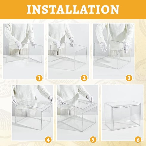 Corzeergi 4 Countertop, Bakery Display Case with Layers, Bread Box for Kitchen Clear Pastry Display Case, Cookie