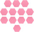 HOMSFOU 12 Pcs Felt Backdrop Wall Sticker - Hexagonal Memo Board Tiles in Pink for Office Decor